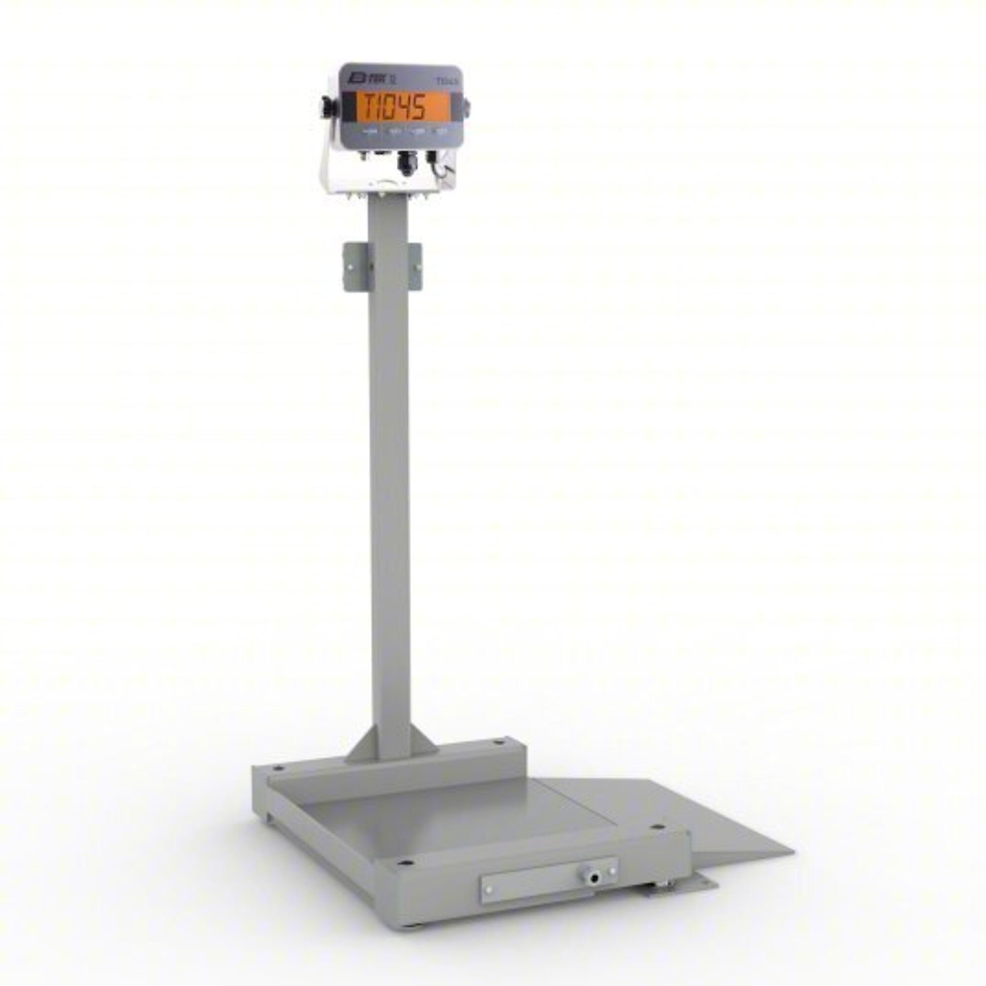 B-TEK Heavy Duty Industrial 30x30 2.5k Stainless Steel Drum Scale w/Indicator, Colum, Ramp & Factory Calibration
